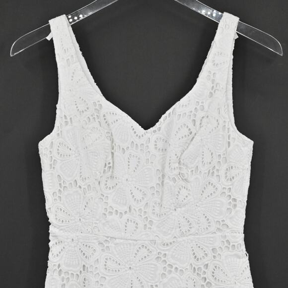 LILLY PULITZER‎ Marla Dress Size 2 Resort White Floral Lace Sleeveless Fit Flare - Picture 8 of 13